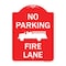 Signmission No Parking Fire Lane with Graphic, Red & White Aluminum Architectural Sign, 18" x 24", RW-1824-23624 A-DES-RW-1824-23624 - alternate 1